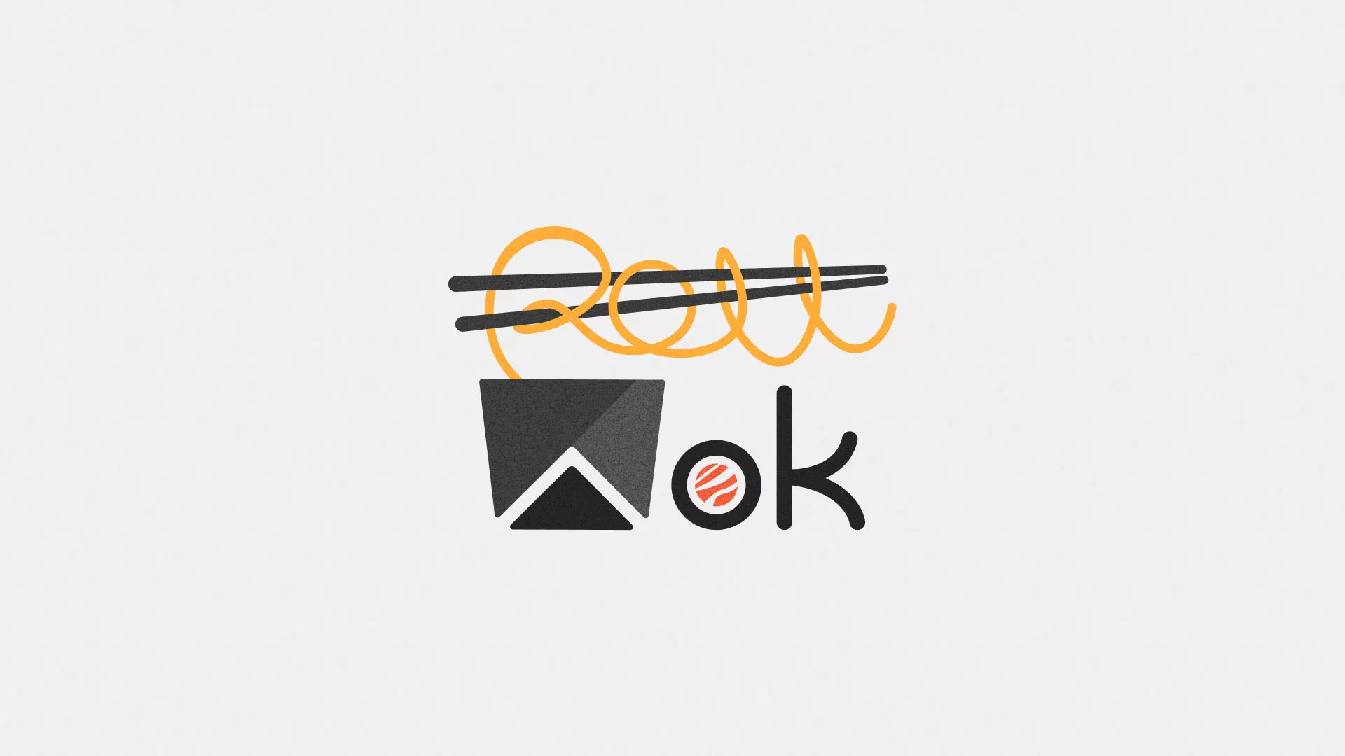 Разработка логотипа суши-бара «Roll Wok Club» в Тарко-Сале